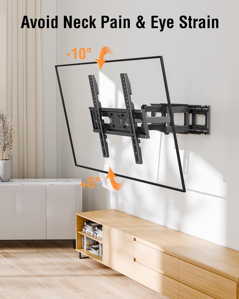 ELIVED EconoMe TV Wall Mount for Most 26-65 inch tvs, Full Motion TV Mount Swivel and Tilt, Wall Mount Bracket Max VESA 400x400mm, Holds up to 99 lbs, Fits 12â€ 16" Wood Studs. - Image 4